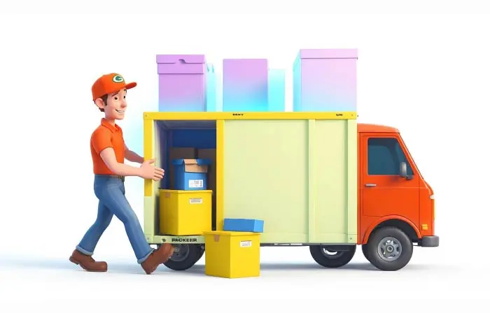 Courier Service Concept Delivery Boy 3D Character Illustration